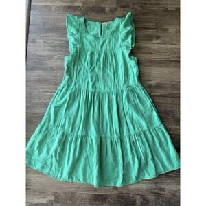 J. Crew Tiered Dress (Size 2) , Green, Midi